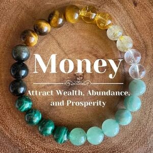 Natural Stone stratchy Bracelet, Attract Good Luck Money Health